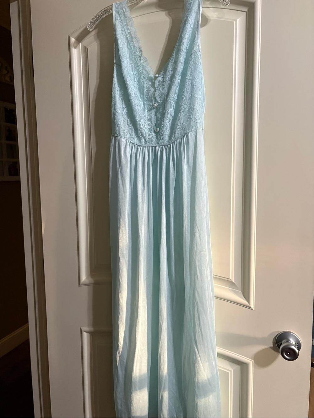 Women's Lace-Detail Light Blue Nightgown